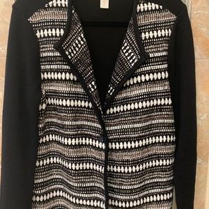 Chicos Black & White Sweater/Jacket Size 1